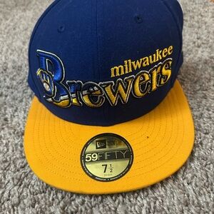 Milwaukee Brewers Blue and Yellow Cap